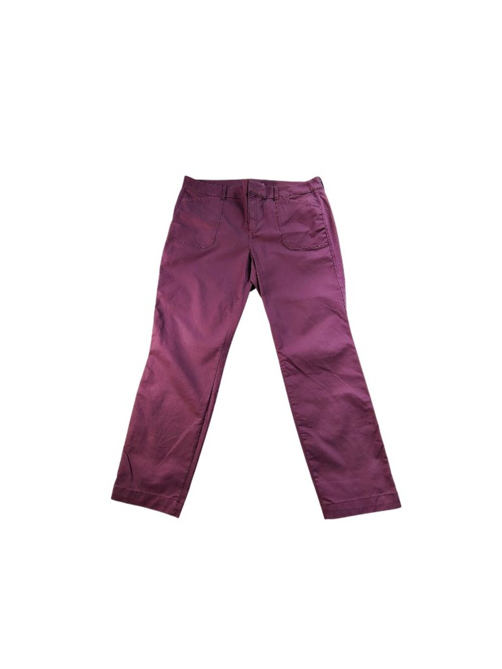 Old Navy Pixie Burgundy Pants Women Size 16 Stretch Cotton Blend Slim Fit